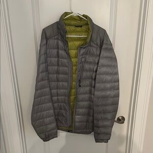 Men's Gray and Green Puffer Jacket